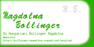 magdolna bollinger business card